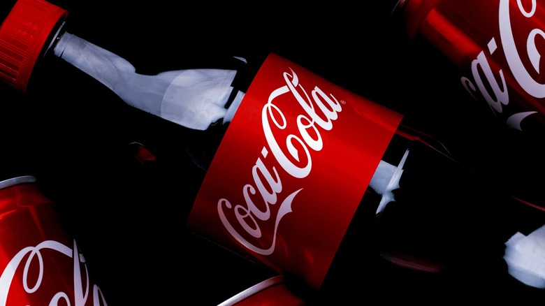 Close up of Coca-Cola bottle 