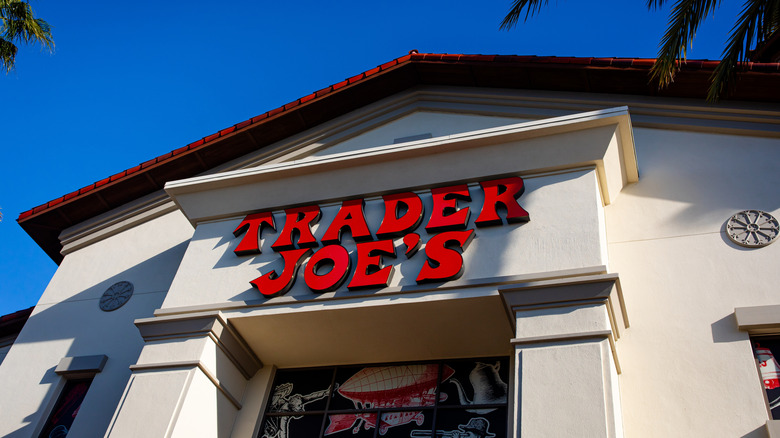 Trader Joe's storefront with palm trees