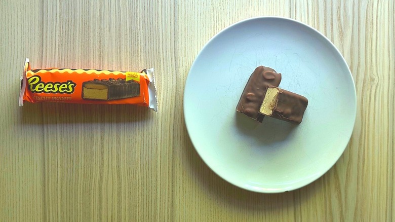 Reese's Crunchy Peanut Ice Cream Bar on a plate