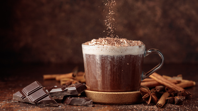 Hot cocoa with chocolate and spices