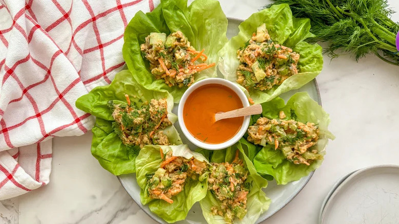 Buffalo chickpea lettuce wraps