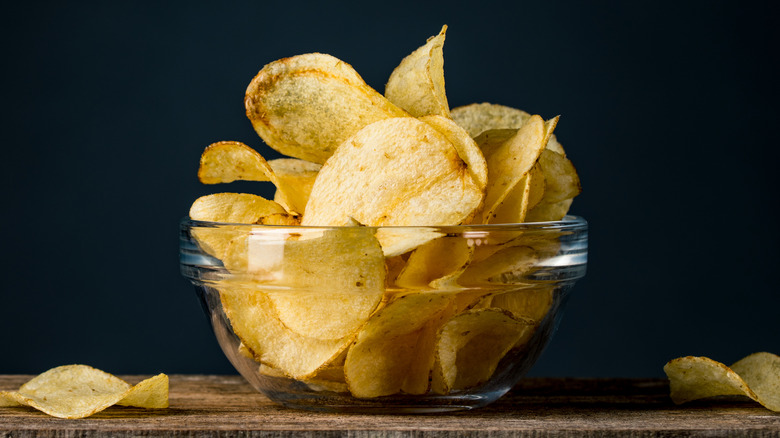 Bowl of potato chips