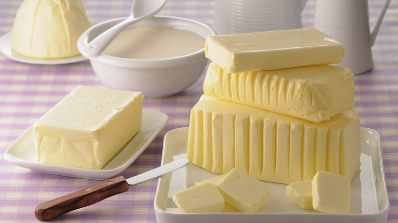 several types of butter displayed