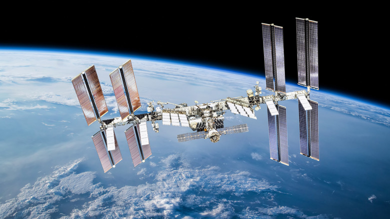 international space station orbiting earth