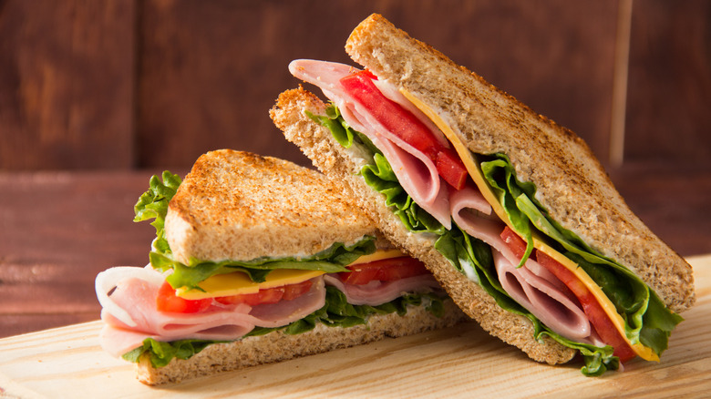 sandwich with ham and cheese