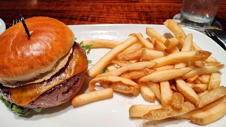 Half-Pound Steakhouse Cheeseburger and French fries from LongHorn Steakhouse