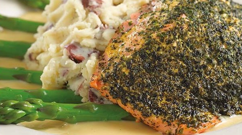 The Cheesecake Factory's herb-crusted salmon filet