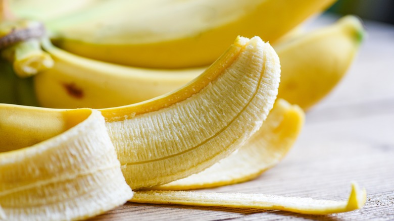 half peeled banana 