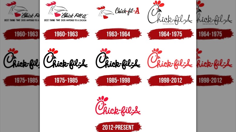 Chick-fil-A logos from 1960 to present day