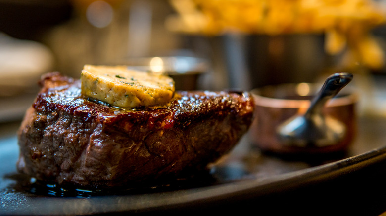 a compound butter on a steak