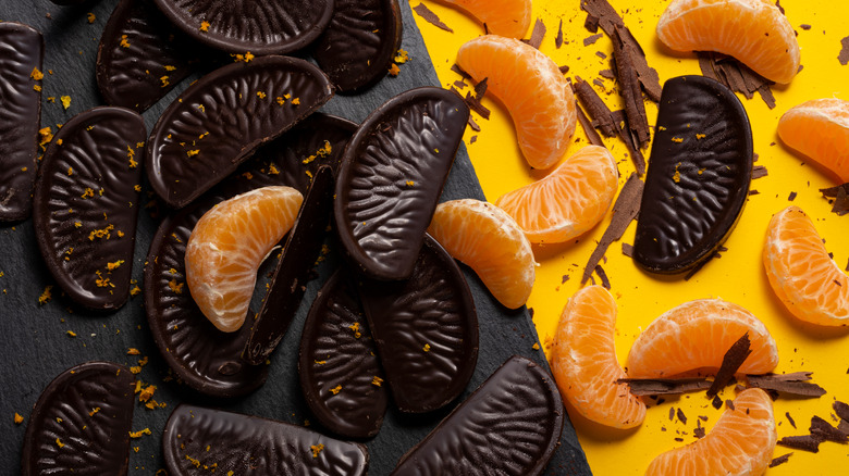 Chocolate orange and orange segments