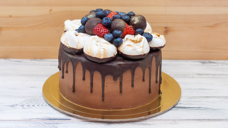 cake with chocolate ganache drip