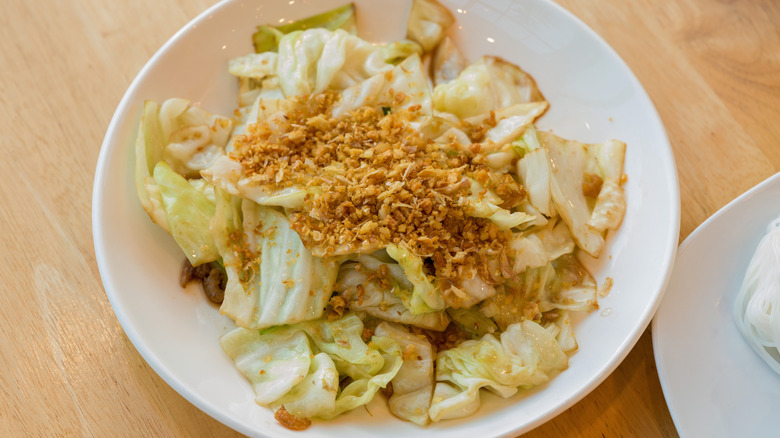 Fried cabbage on a plate