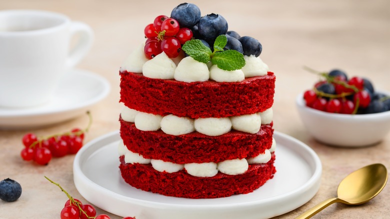 a red velvet mini layer cake