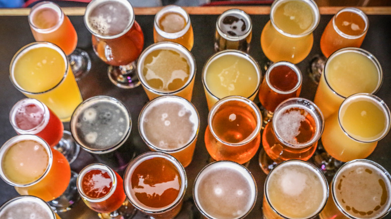 craft beer from above
