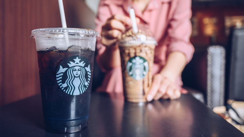 starbucks iced coffee and frappuccino
