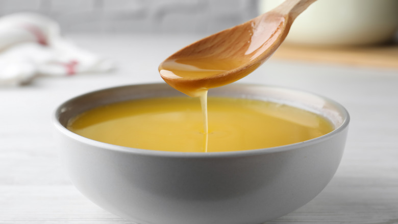 Clarified butter in a bowl 
