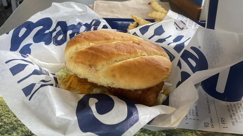 A fried fish sandwich from Culver's