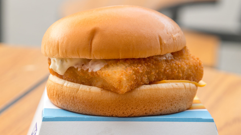 McDonald's Filet-O-Fish sandwich on box