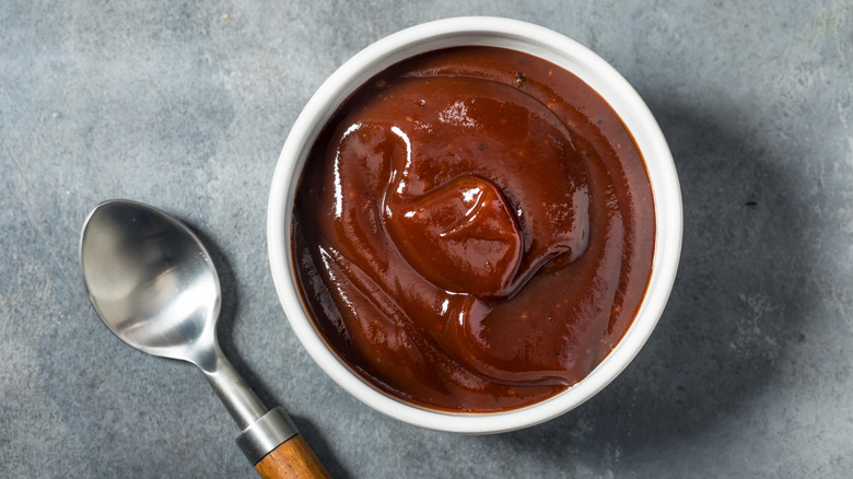 Dish of barbecue sauce