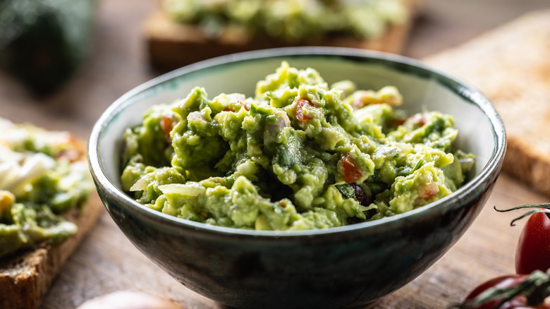 bowl of fresh guacamole