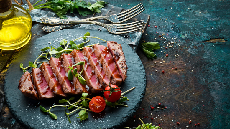 Seared tuna steak