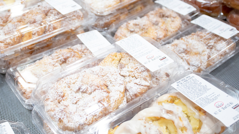 Almond croissants and other pastries at Costco