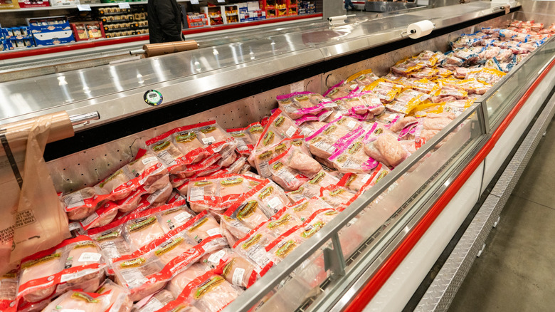 fridge of packaged deli meat inside of Costco