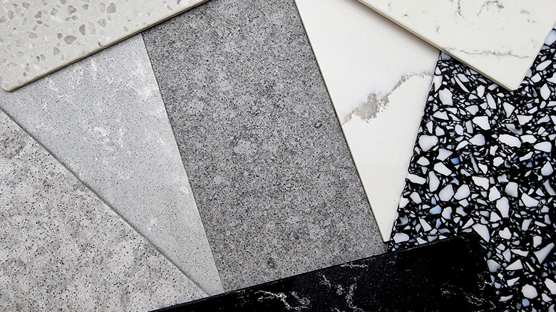 material samples for kitchen countertops