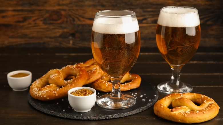 German beer and pretzles