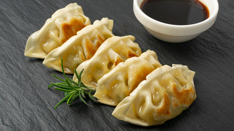 potstickers on a plate
