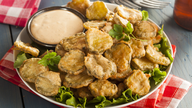 bowl of fried pickles