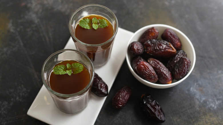 Arabic qahwa coffee with dates