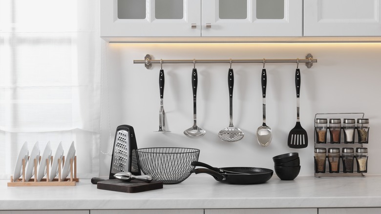 Modern kitchen with subtle marble countertop