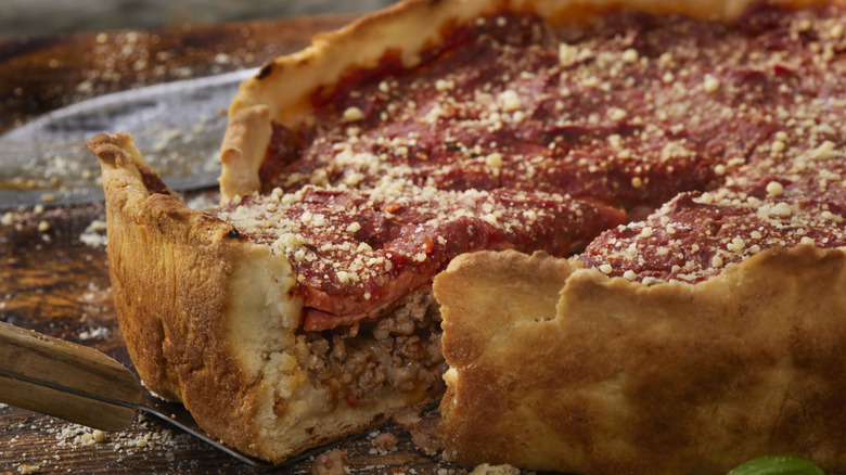 Chicago deep dish pizza
