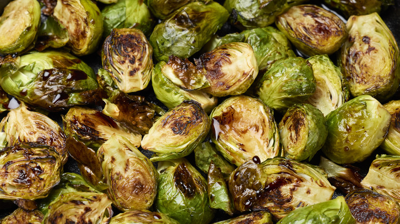 roasted brussels sprouts with noticable char