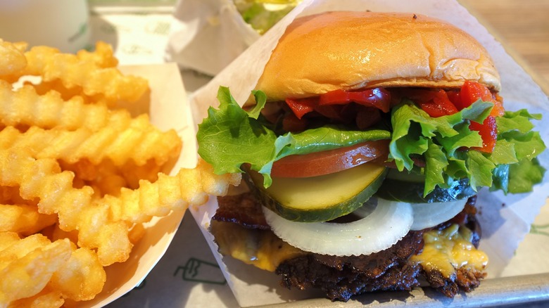 Shake Shack burger with fries 