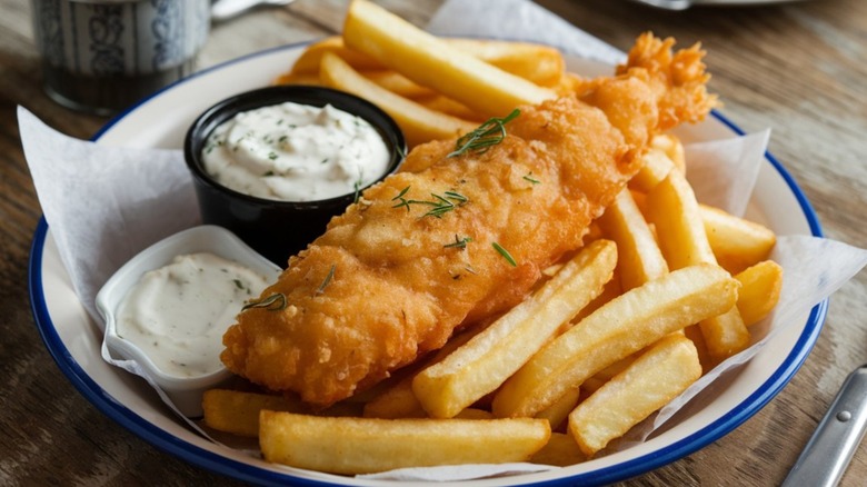 crispy fried fish and chips