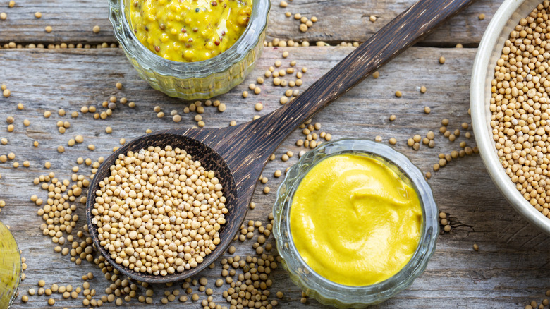 mustard pictured alongside seeds