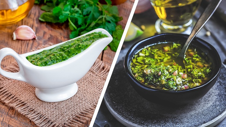 gremolata and chimichurri displayed side by side