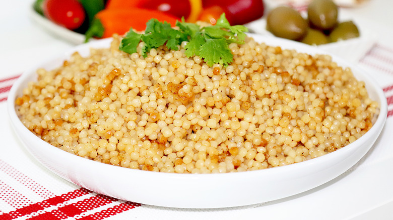 bowl of cooked couscous
