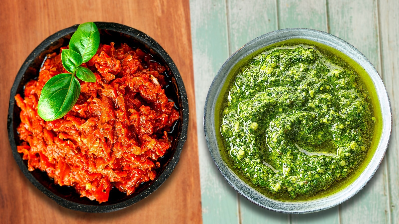 The real differences between green and red pesto sauce