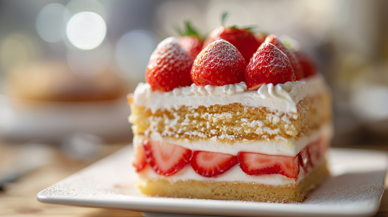 Piece of strawberry shortcake