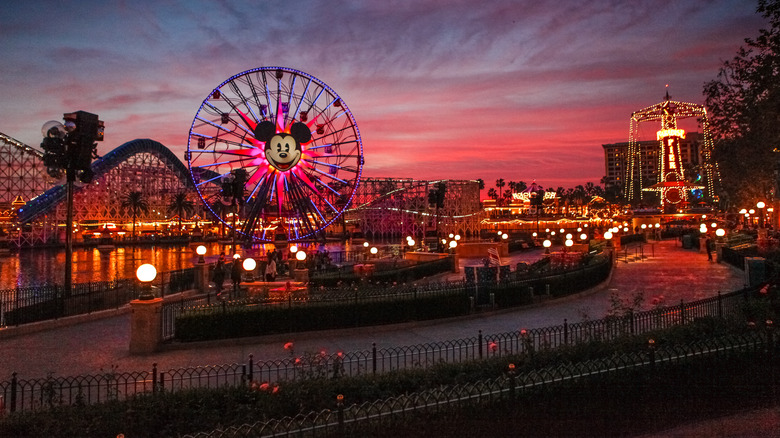 Disney's California Adventure Park at dusk