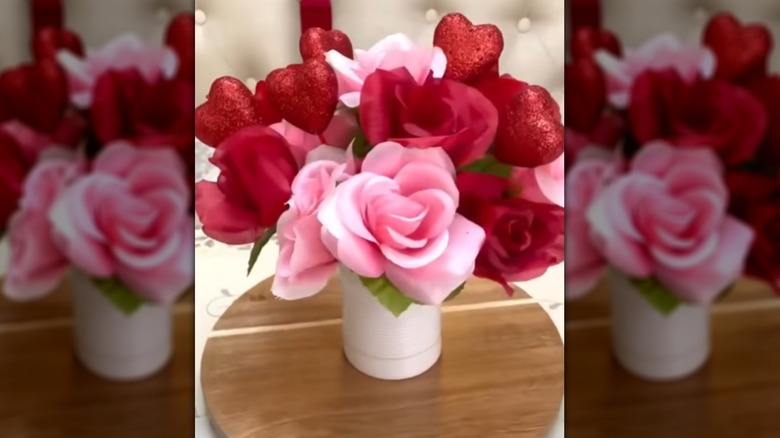 Valentine's Day floral centerpiece