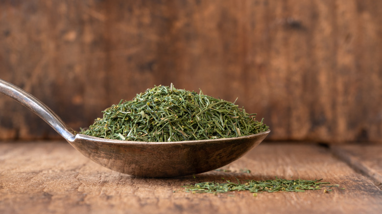 A spoonful of dried dill weed