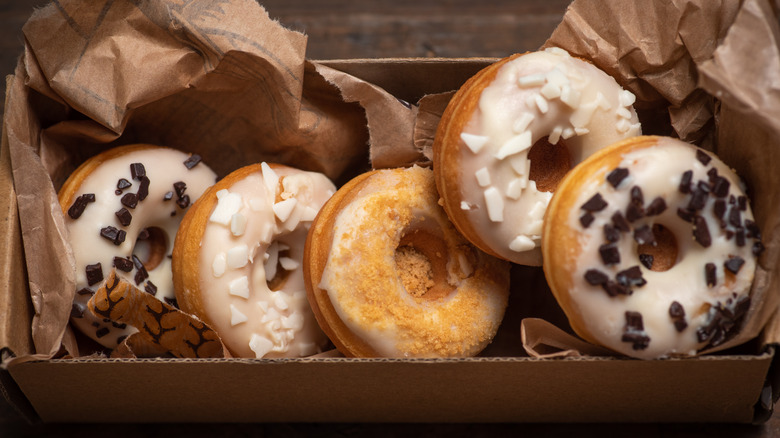box of various donuts