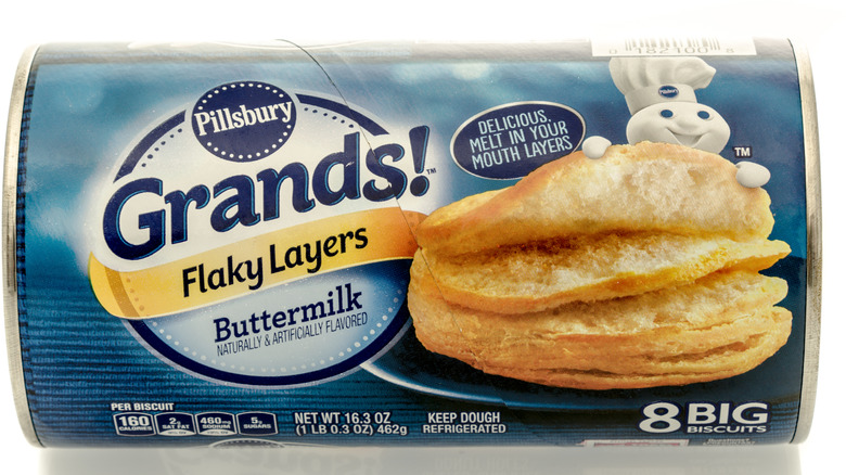 tin of Pillsbury flakey biscuits