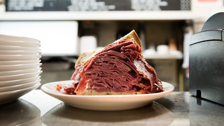 Corned beef on a plate