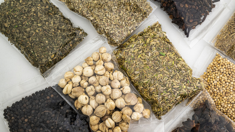 spices in bags